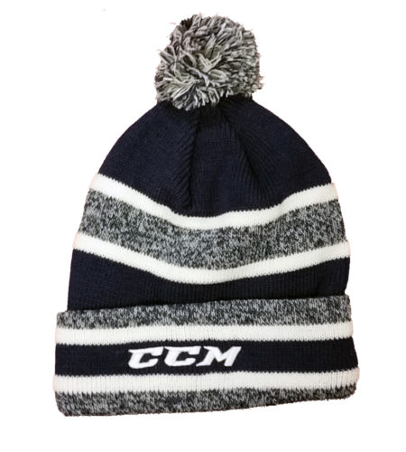 CCM Hat - Team Stripe Pom Knit Winter Cap - Goalies Plus